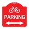 Signmission Bicycle Parking W/ Bidirectional Arrow, Red & White Aluminum Sign, 18" x 18", RW-1818-24314 A-DES-RW-1818-24314 - alternate 1